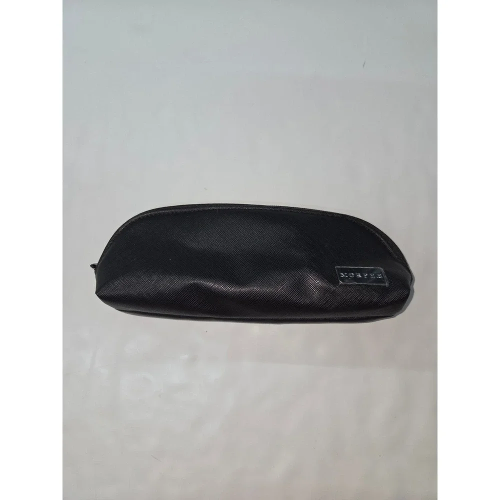 Morphe Black Saffiano Textured Makeup Brush Bag Cosmetic Travel Pouch Zip Case